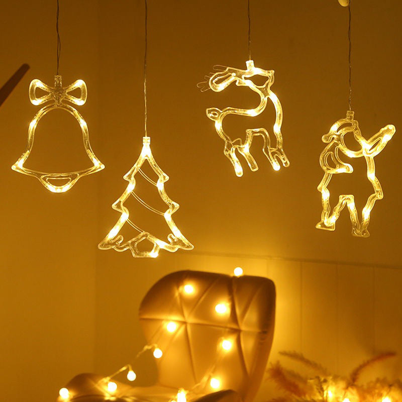 Christmas LED Suction Cup Lights - Santa, Elk & Snowman