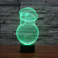 Festive 3D LED Snowman Lights - Colorful Christmas Decor