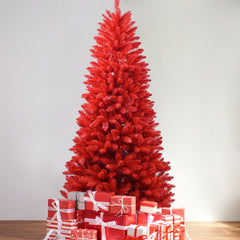 Vibrant Red PVC Christmas Tree with Multiple Size Options