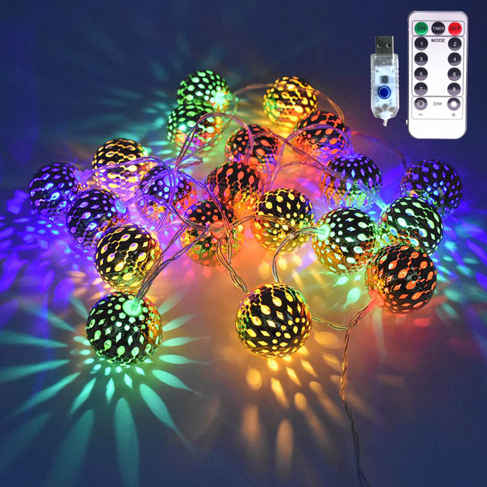 USB Remote Control Colorful Ball Christmas String Lights