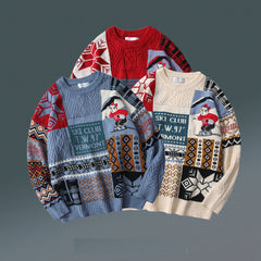 Men's Red Christmas Sweater with Bear Design - Winter Fashion