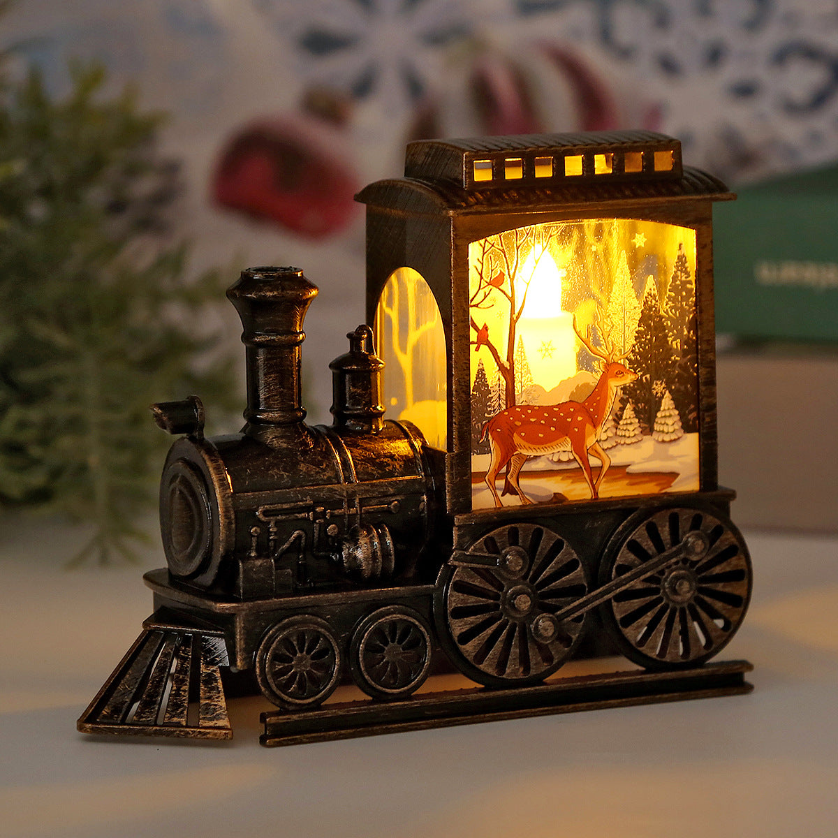Festive Retro Train LED Night Light Decoration, 8 Colors