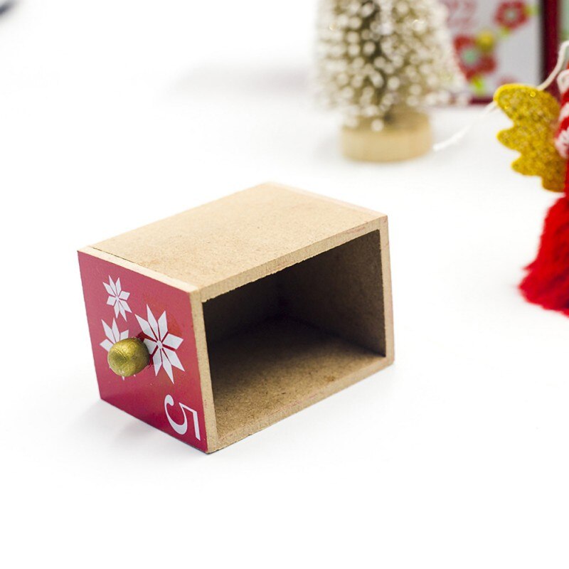 Handcrafted Wooden Christmas Calendar - Red & Green Decor