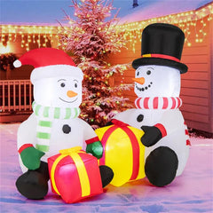 5ft Snowman Christmas Inflatable with LED Lights & Gifts