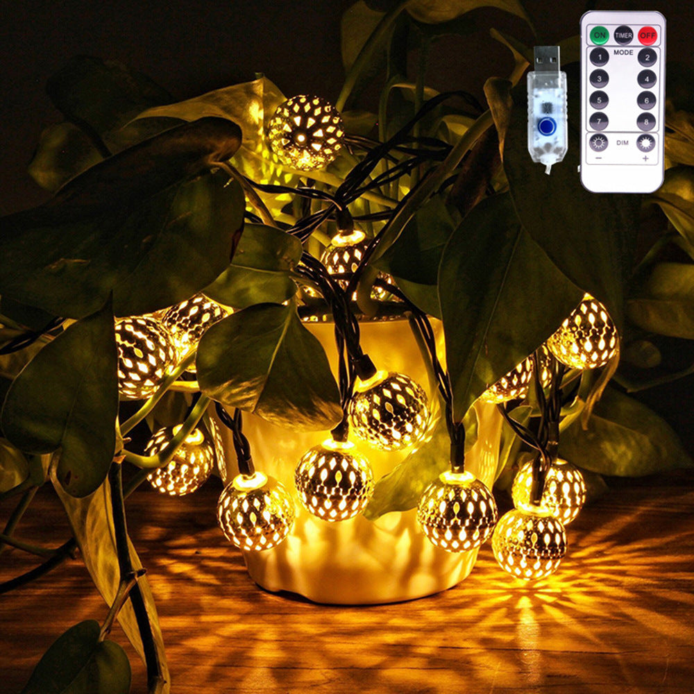 USB Remote Control Colorful Ball Christmas String Lights
