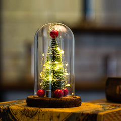 Creative LED Christmas Tree Glass Cover Home Decor Lights