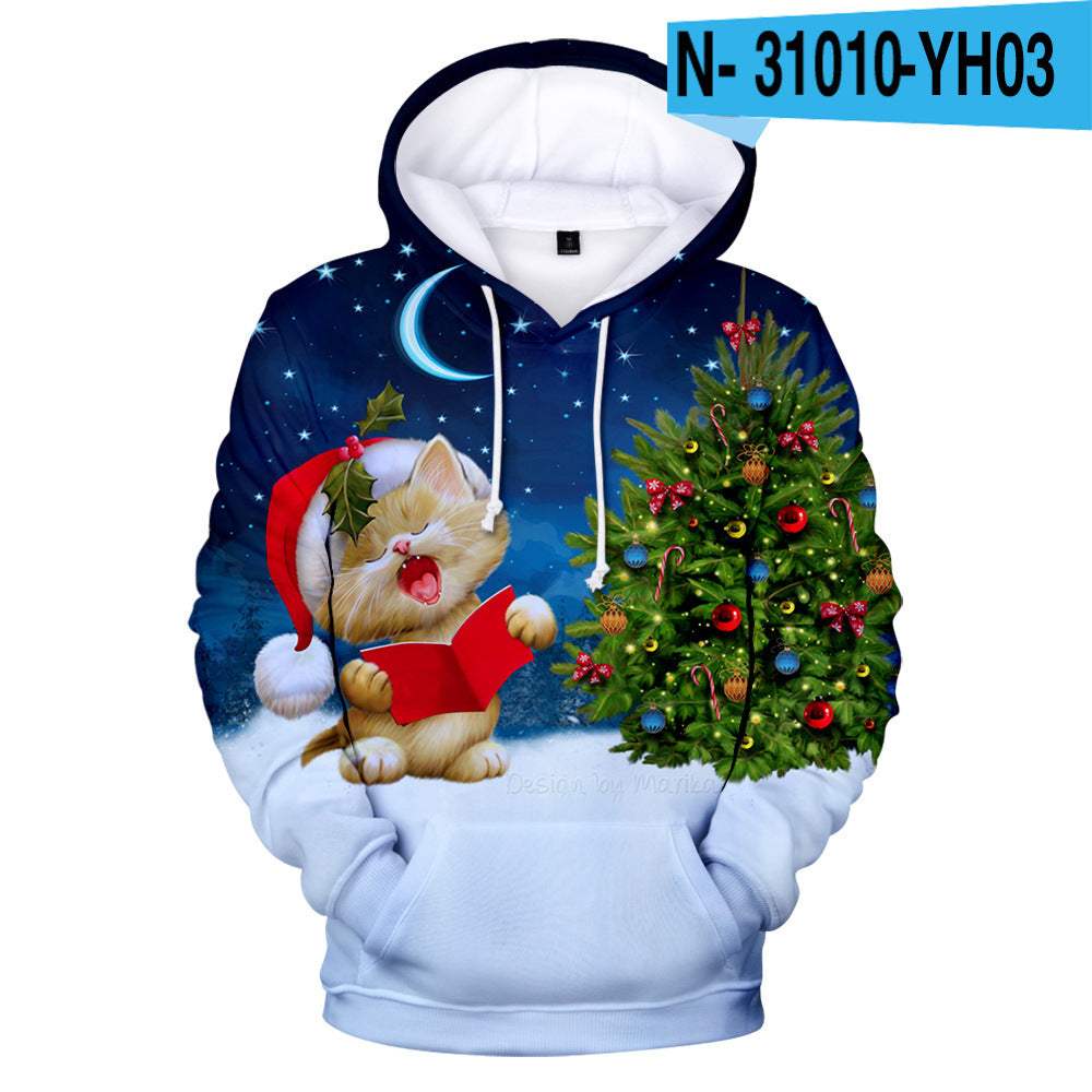 Casual Youth Christmas Sweater - Plus Velvet & Cartoon Print