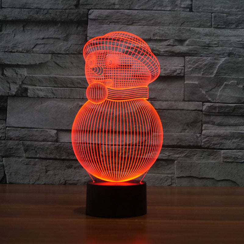 Festive 3D LED Snowman Lights - Colorful Christmas Decor