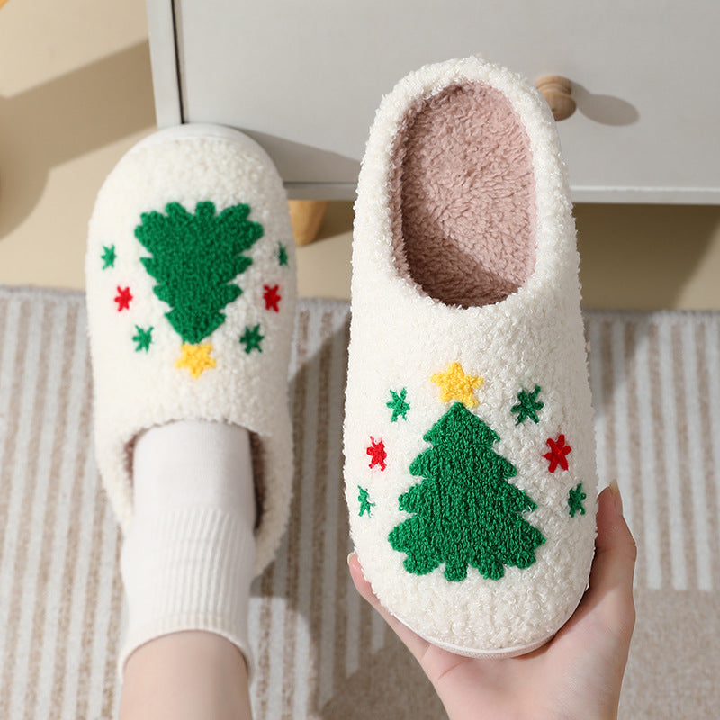 Cozy Cartoon Santa & Animal Winter Slippers for Couples