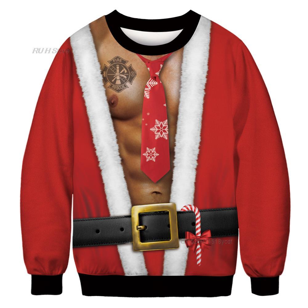 Youth Casual Ugly Christmas Sweater Santa Elf Design
