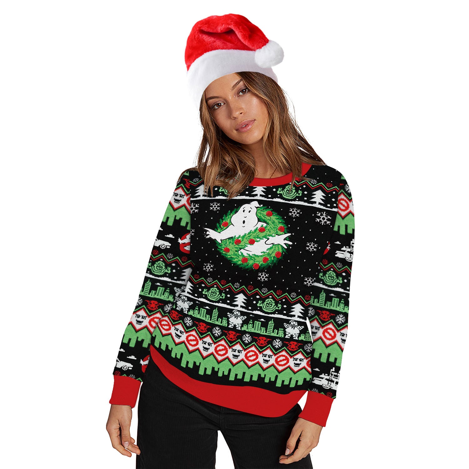 Youthful Christmas Print Sweater - Trendy Street Style