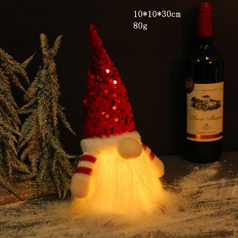 Christmas Rudolph Sequin Ornaments with Lights - 30cm