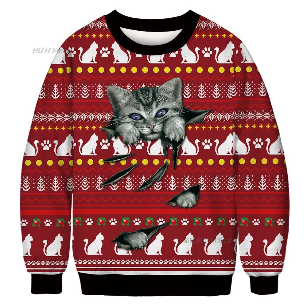 Youth Casual Ugly Christmas Sweater Santa Elf Design