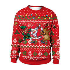 Unisex Digital Print Christmas Sweater - Polyester Top