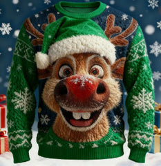 Unisex 3D Printed Christmas Snowman Sweatshirt, Sizes S-6XL