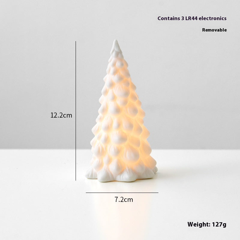 Luminous Ceramic Christmas Decor: Trees, Snowman, and Houses