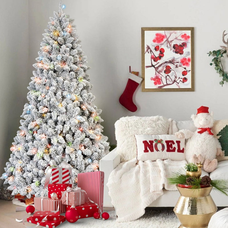 PVC Christmas Tree with Lights, Pine Cones, 4ft to 7ft