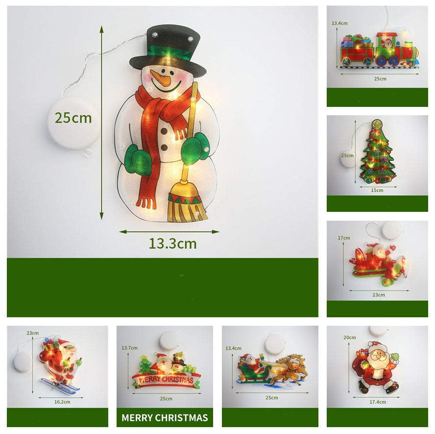 LED Suction Cup Christmas Window Lights - Festive Decor