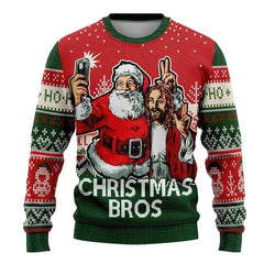 Unisex Funny Cartoon Santa Ugly Christmas Sweater Pullover