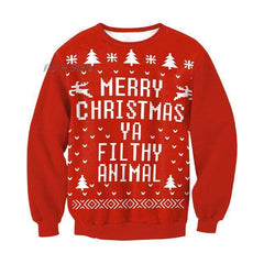 Youth Casual Ugly Christmas Sweater Santa Elf Design