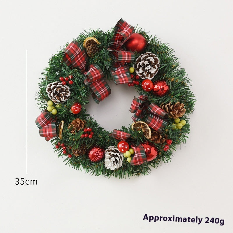 Festive PVC Christmas Garland Bow for Door and Window Decor