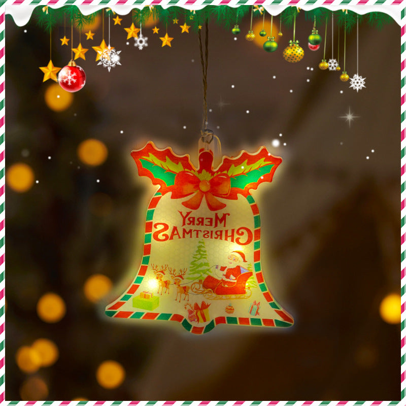 Festive Hanging Christmas Lights with Decorative Characters