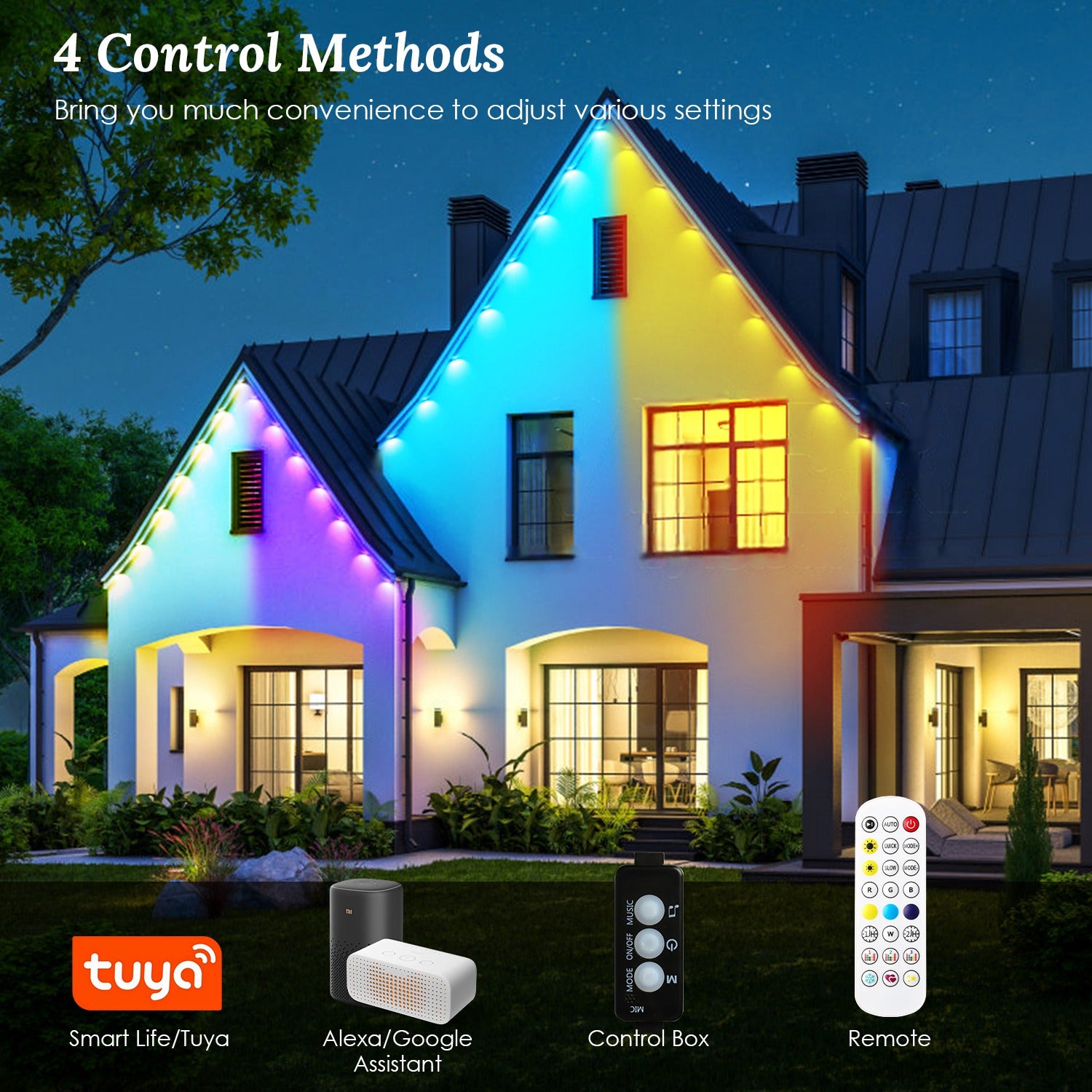 101FT Smart Outdoor RGB Lights - Waterproof & Alexa Compatible