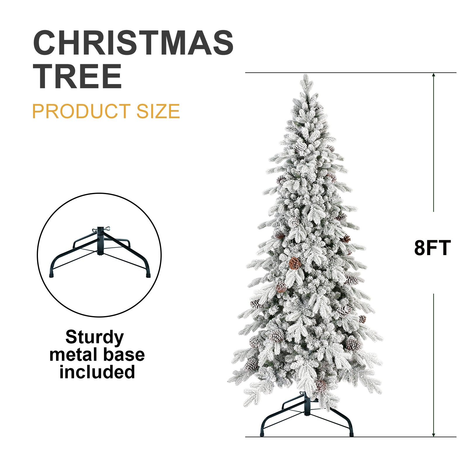 7.5ft to 9ft Automatic Flocking PE/PVC Christmas Trees