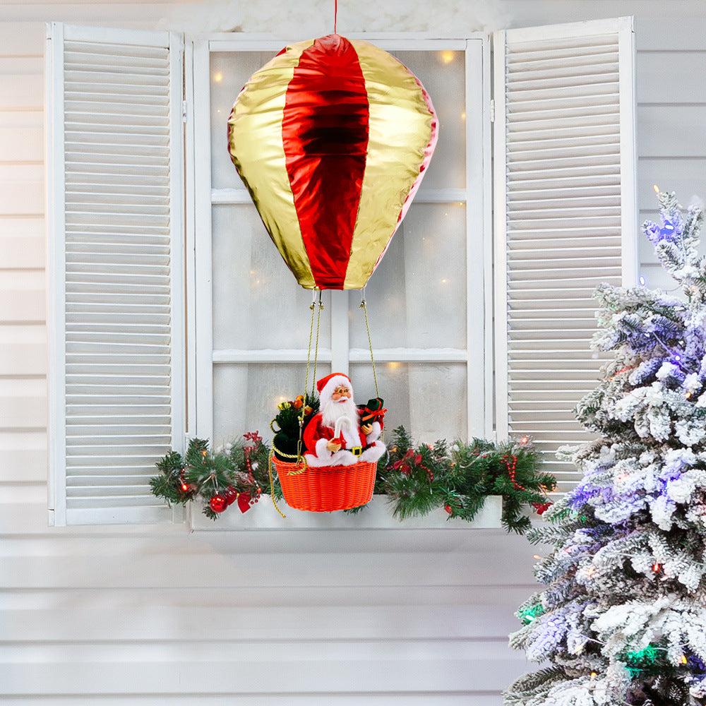 Santa Claus Hot Air Balloon Christmas Ceiling Decoration