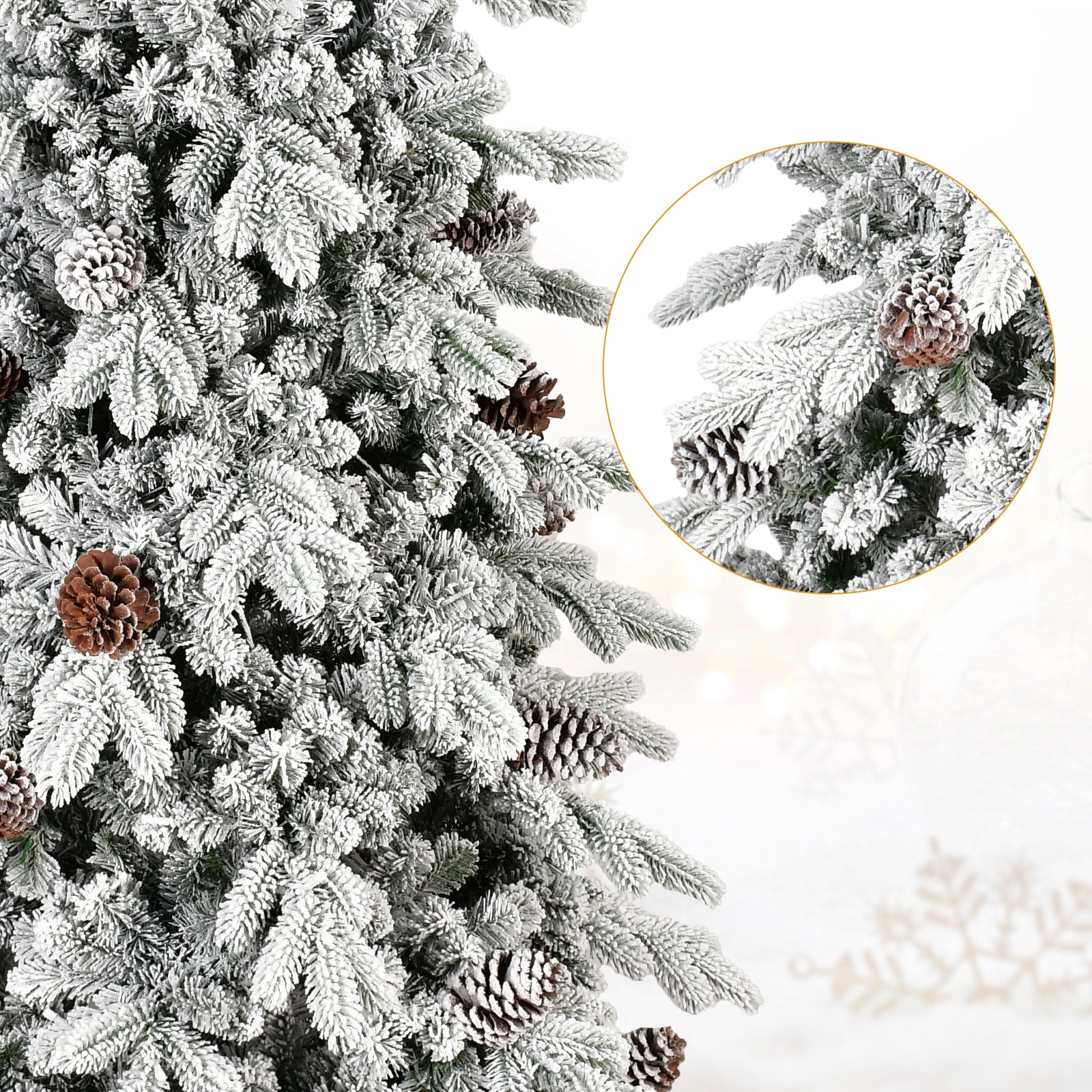 7.5ft to 9ft Automatic Flocking PE/PVC Christmas Trees