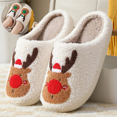 Cozy Christmas Elk Bedroom Slippers - Soft & Stylish House Shoes