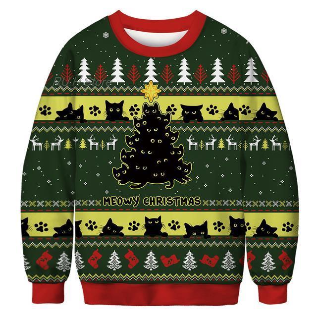Youth Casual Ugly Christmas Sweater Santa Elf Design