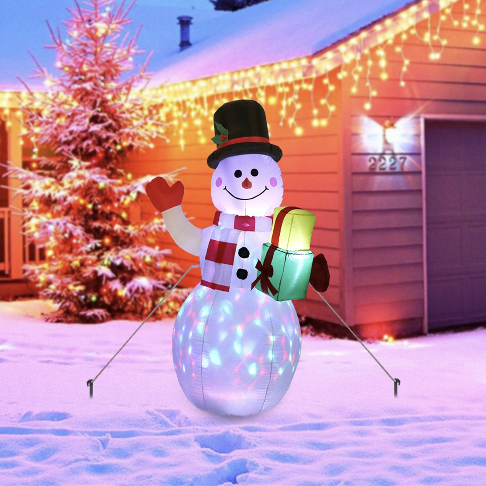 LED Christmas Inflatable Santa Snowman Tree Yard Decor