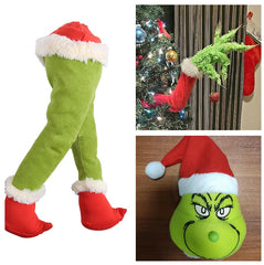 Festive Green Grinch Leg Ornament for Christmas Trees