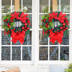 Festive Christmas Light Wreath for Door and Window Decor