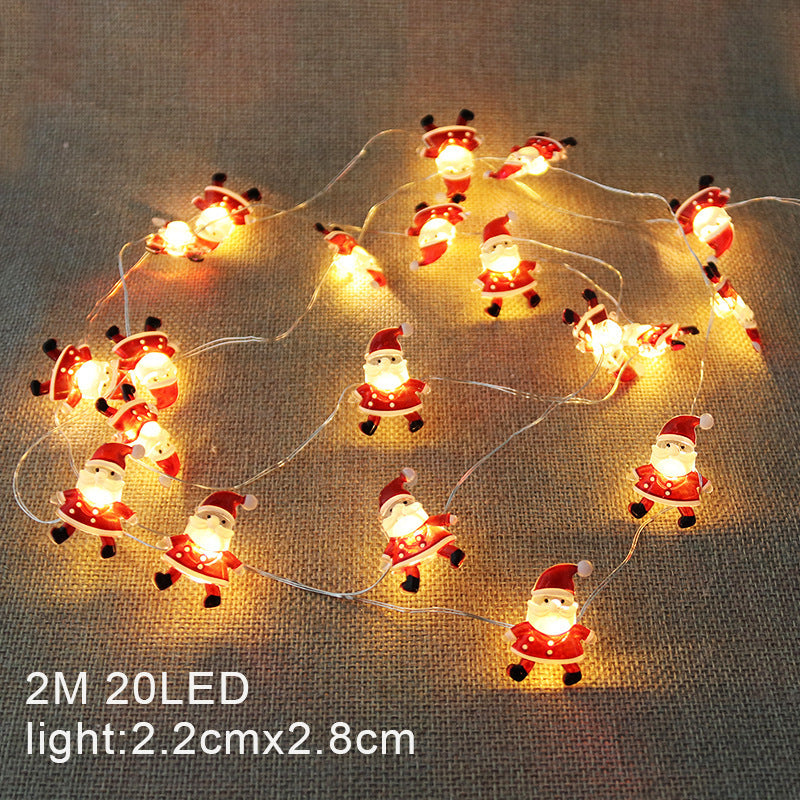 Mini LED Battery-Operated Christmas Lights - Snowflake & Deer