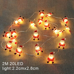 Mini LED Battery-Operated Christmas Lights - Snowflake & Deer