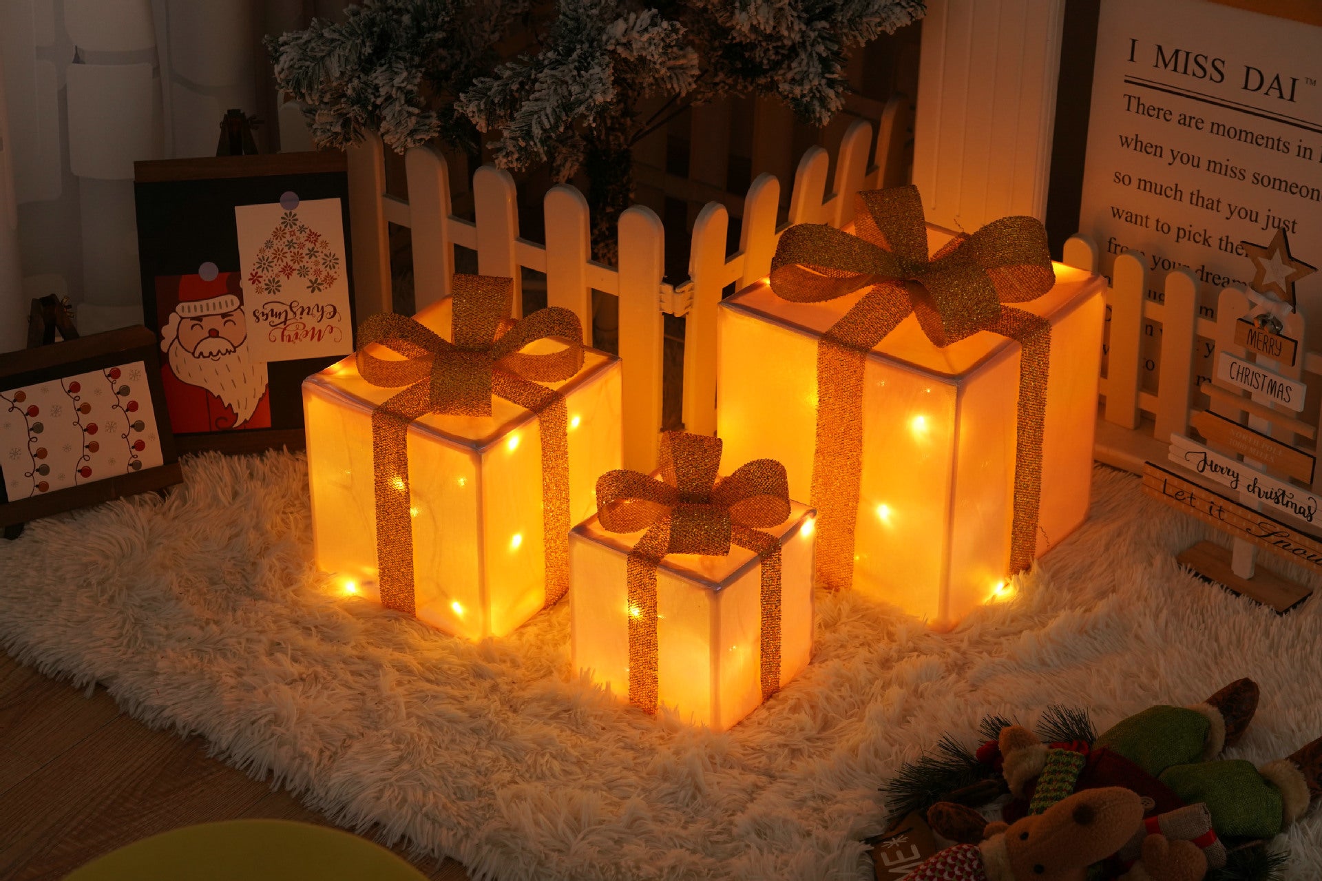Battery-Powered LED Christmas Gift Box Decoration Lights Set