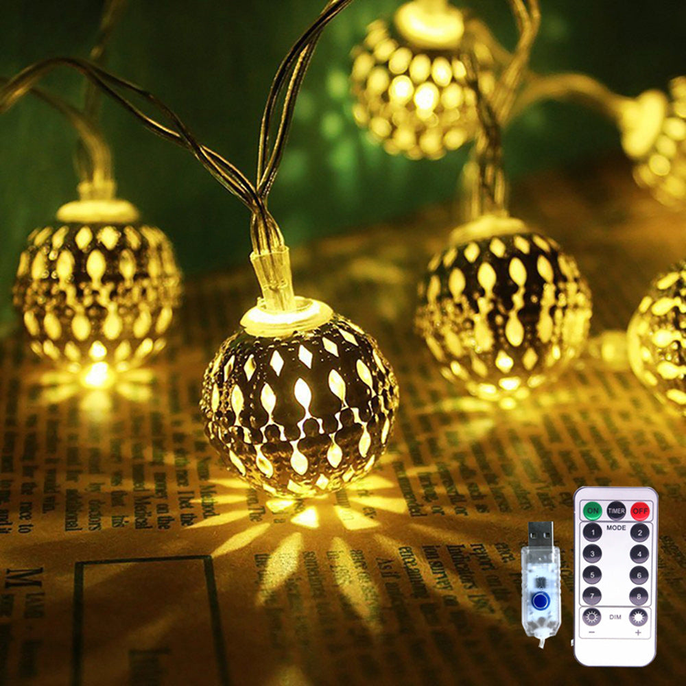 USB Remote Control Colorful Ball Christmas String Lights
