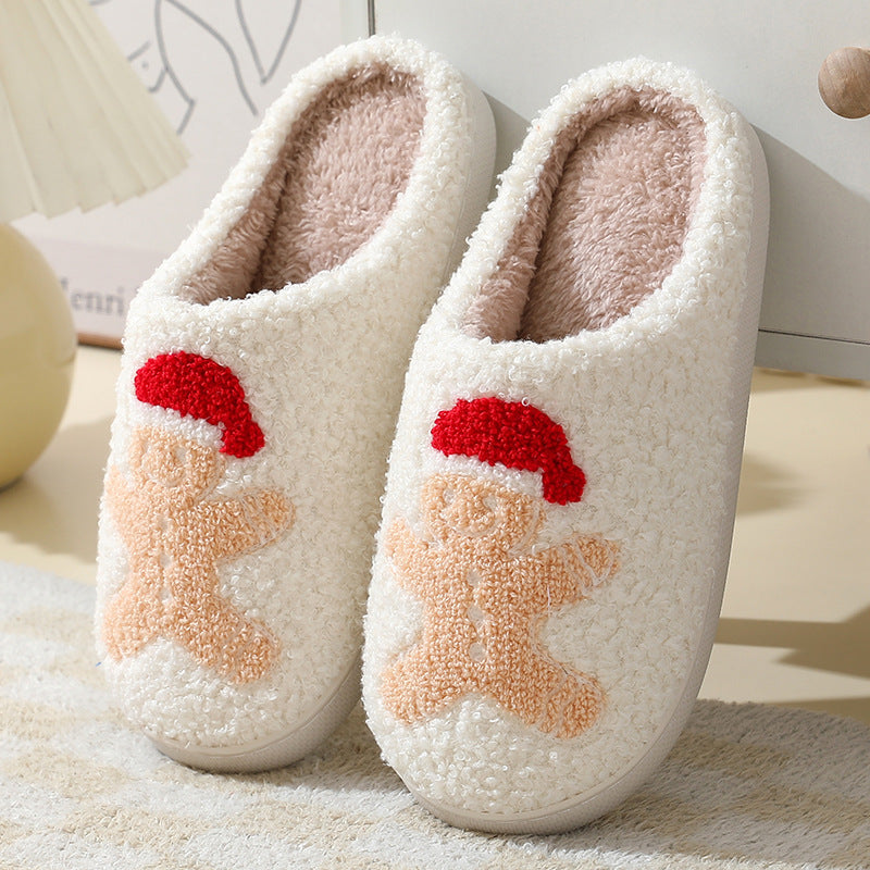 Cozy Cartoon Santa & Animal Winter Slippers for Couples