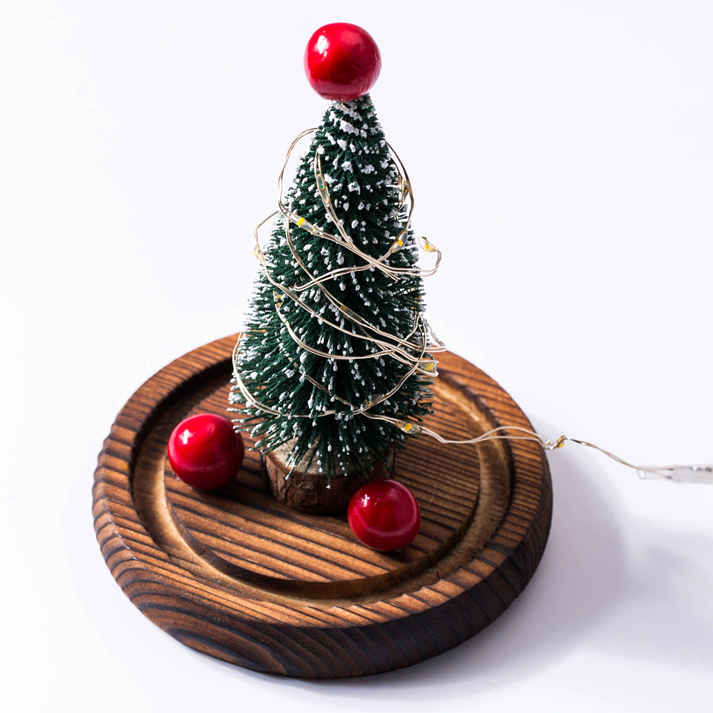 Creative LED Christmas Tree Glass Cover Home Decor Lights
