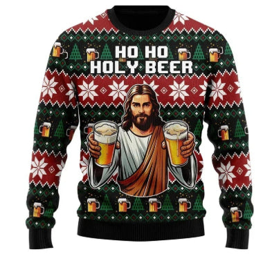 Unisex Digital Print Christmas Sweater - Polyester Top