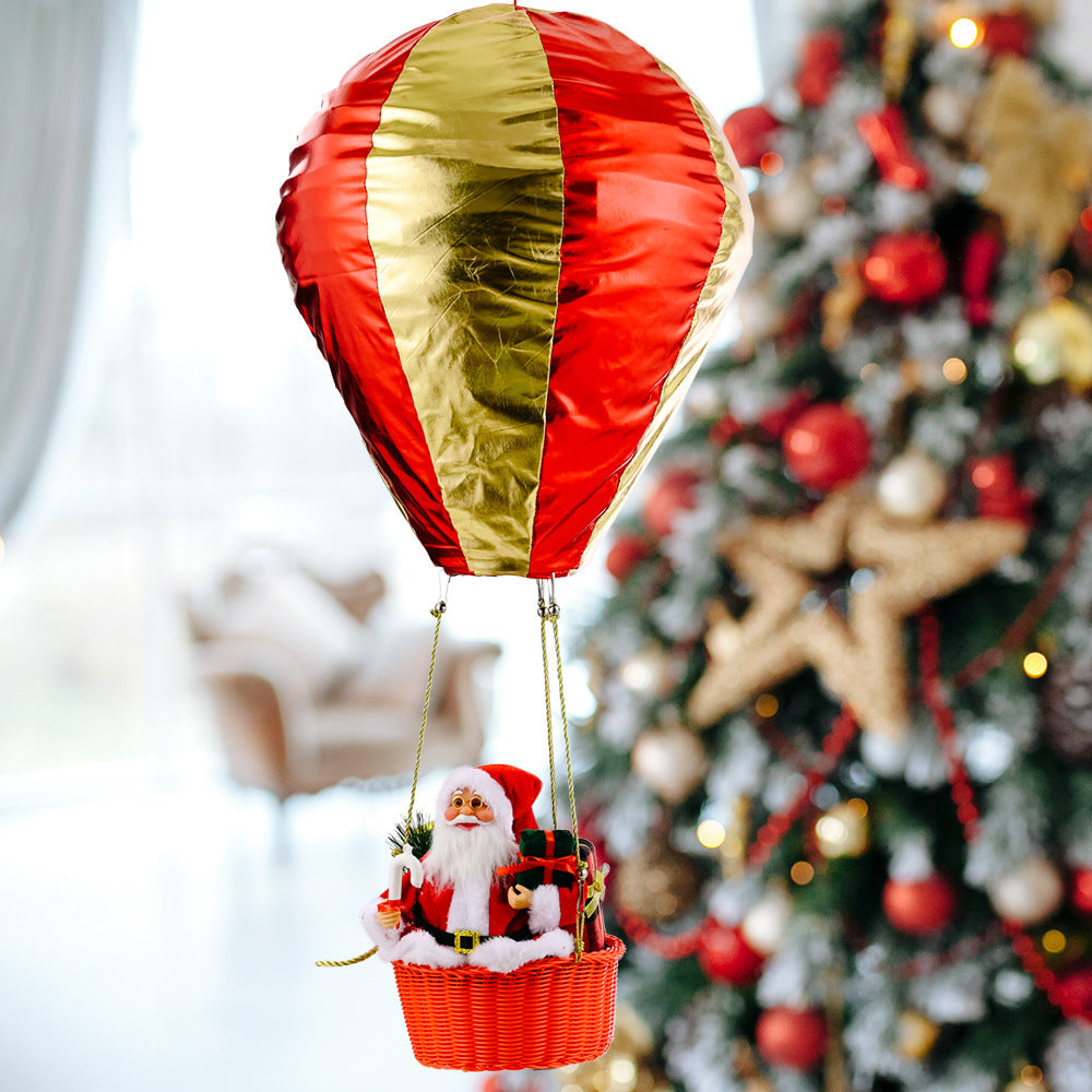 Santa Claus Hot Air Balloon Christmas Ceiling Decoration