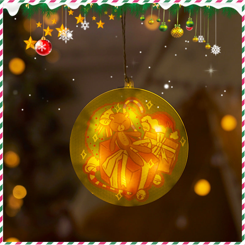 Festive Hanging Christmas Lights with Decorative Characters