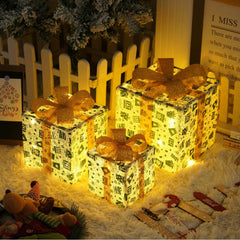 Battery-Powered LED Christmas Gift Box Decoration Lights Set