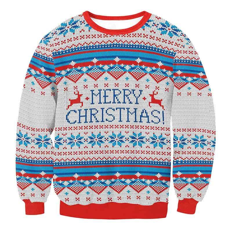 Cozy Festive Christmas Sweater with Santa and Tree Prints