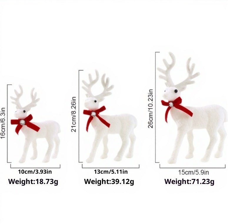 Christmas White Deer Plush Decoration - Large, Medium, Small