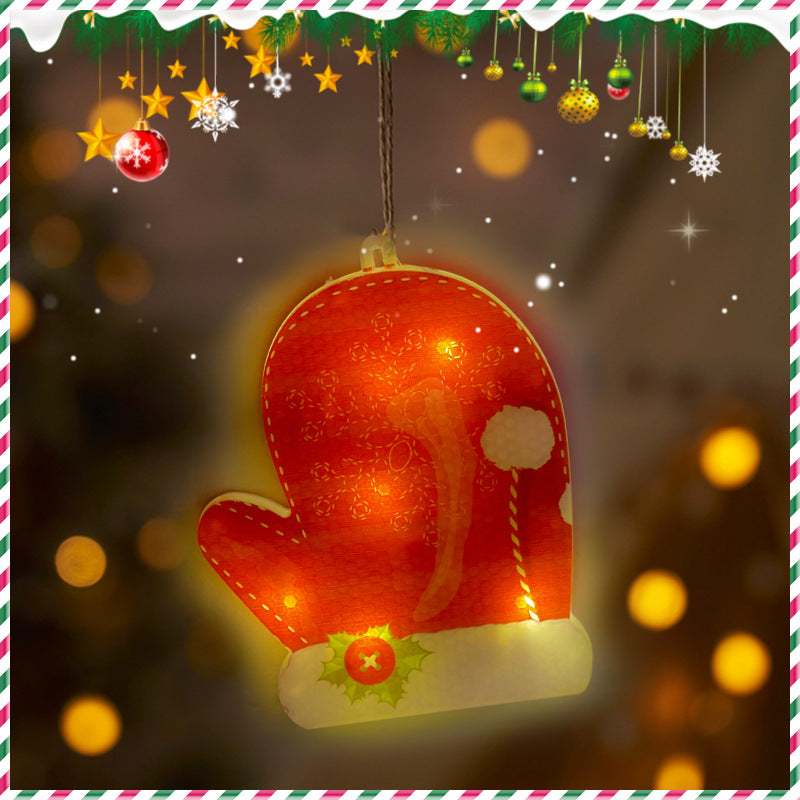 Festive Hanging Christmas Lights with Decorative Characters