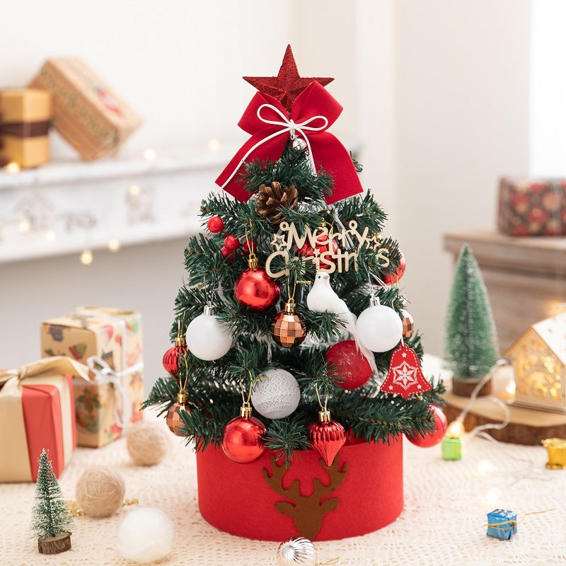 Desktop PVC Christmas Tree - Red & White, 45cm/60cm Height