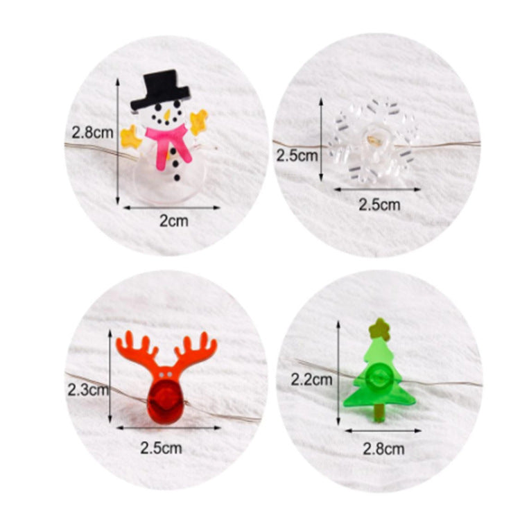 Mini LED Battery-Operated Christmas Lights - Snowflake & Deer